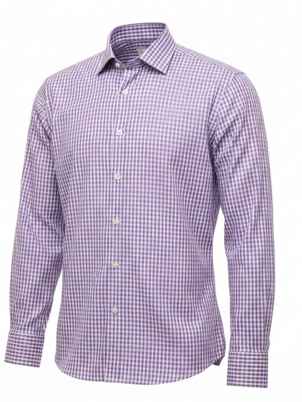 Charles Tyrwhitt Young Man’s Purple Gingham Slim Fit Dress Shirt 16-1/2 Neck EUC